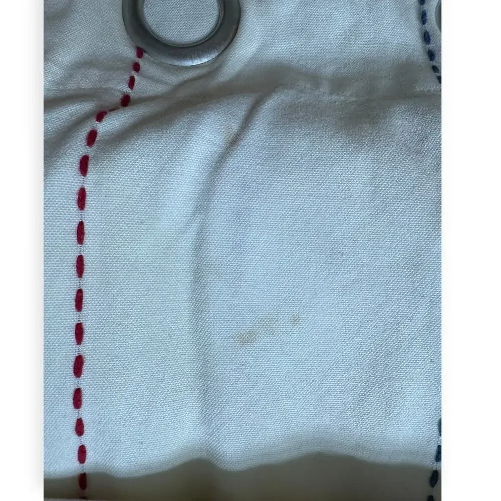 Pottery Barn Kids Pickstitch Curtain Red and Blue  44 x 63
